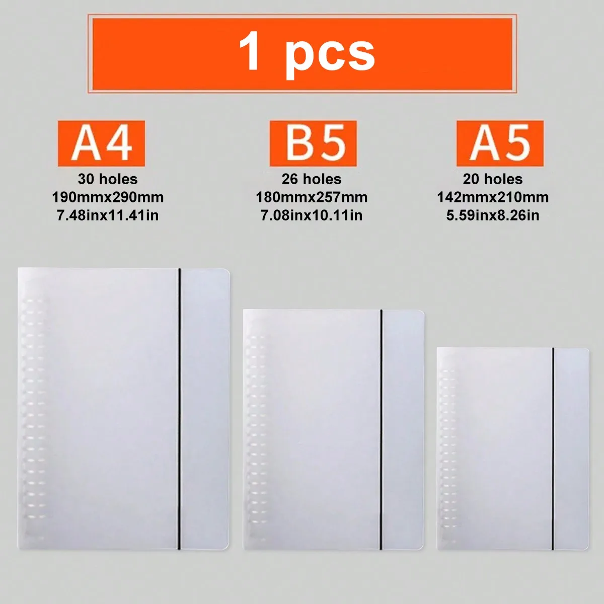 DIY Loose-Leaf Notebook A4/B5/A5 Plastic Shell With 5 Types Of Loose-Leaf Cores Freely Matched