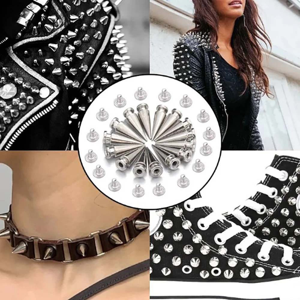 10/200PCS Punk Rivetti Rotondi Doppio Tappo Rivetti In Metallo Vite Borchie In Pelle Indumento Decorazione FAI DA TE Artigianato Accessori Per Cucire