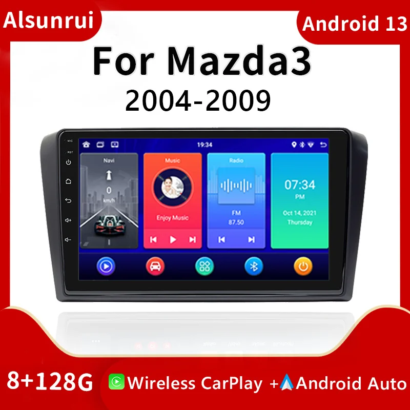 

9'' AutoRadio 2 din Android 13 For Mazda 3 bk 2004-2013 Mazda 3 Multimedia Stereo Head Unit Navigation Audio Carplay 8 Core