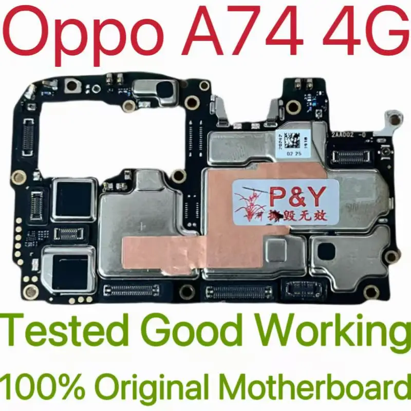 Original Unlocked Main Board For Oppo A74 4G Mainboard Motherboard Unlocked With Chips Circuits Flex Cable