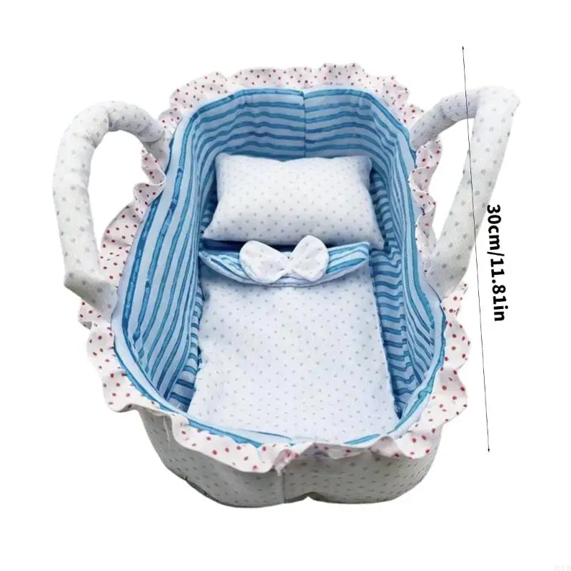 Tragbare Hängematte Korb Wiege Mit Kissen 12 Zoll Bett Für 30cm Spielzeug Präsentiert A2UB – Detail 6