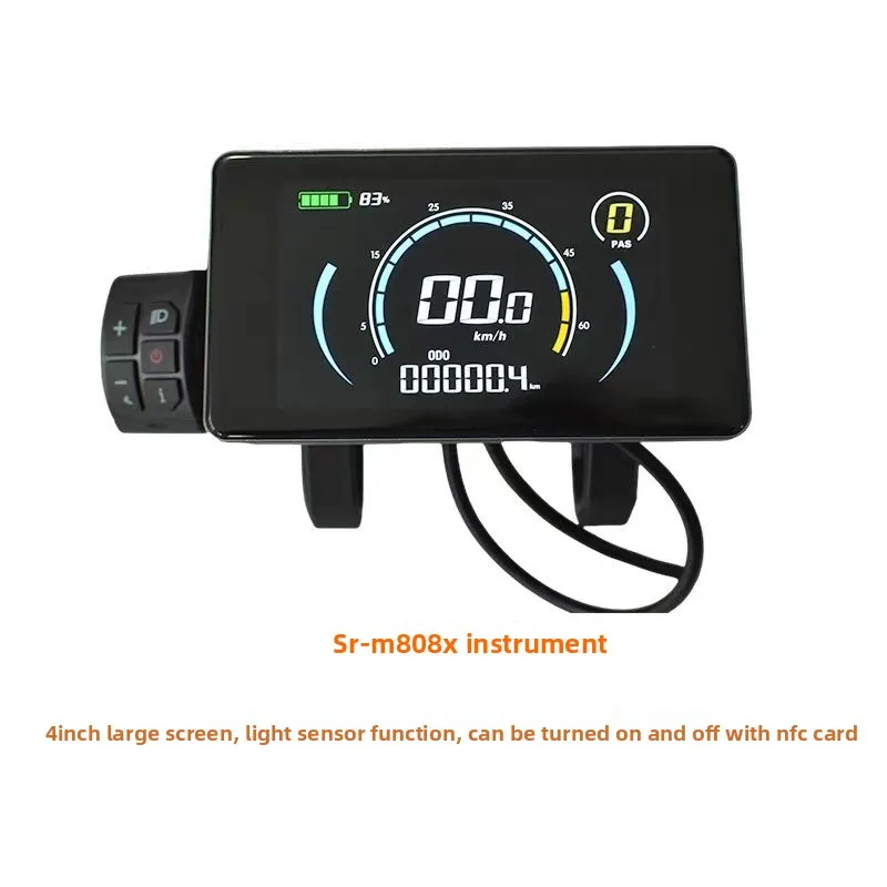 24V-72V electric bicycle LCD four-inch liquid crystal display instrument 808 with light sensing system NFC switch machine
