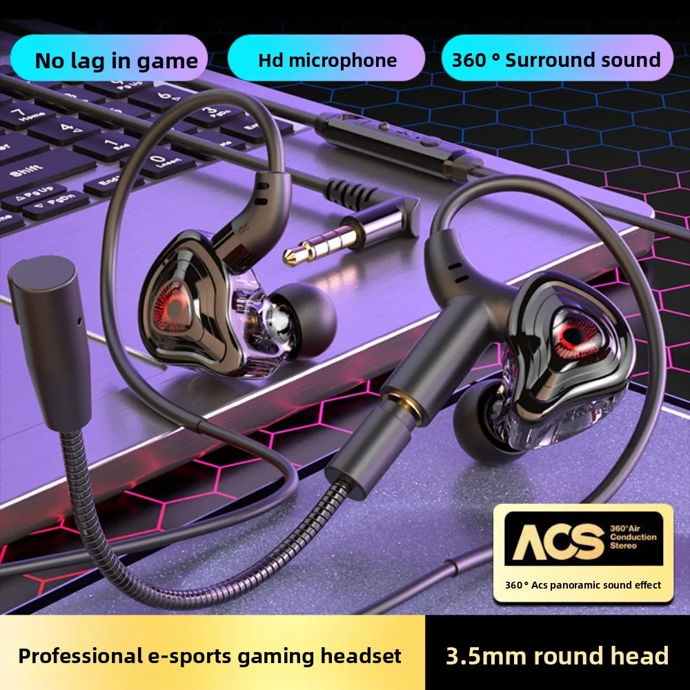 

Dual Mic Wired Earphone 3.5mm/Type C in-Ear Wired Headset HiFi Stereo Round Head Earpiece Headset Mobile Phone/Tablet/Computer