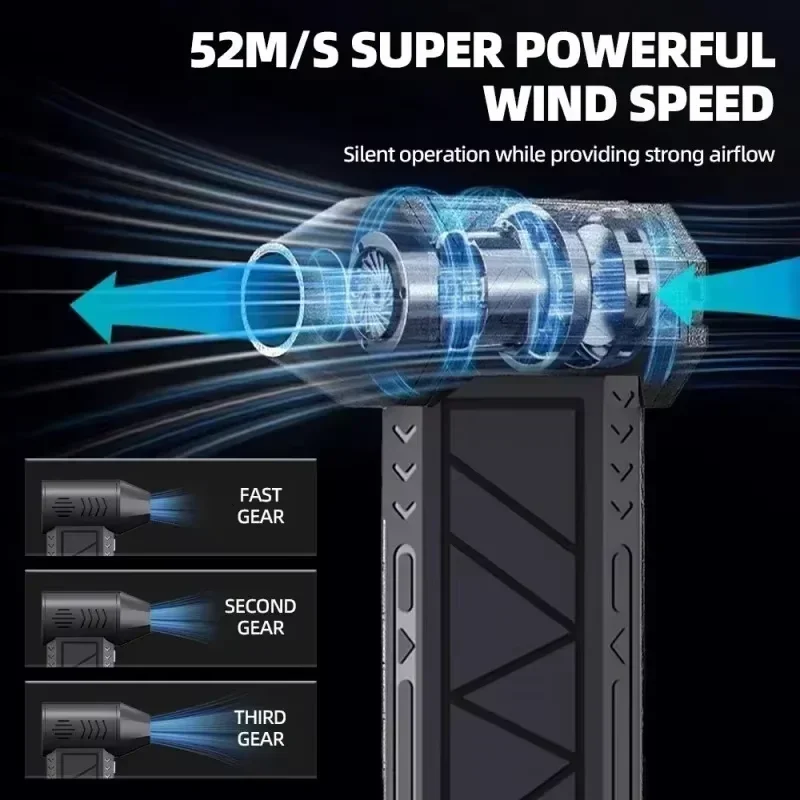 مروحة CROSSGUN Turbojet X6 منفاخ هواء قوي مروحة نفاثة توربو صغيرة لاختبار تدفق الهواء في المكتب والتخييم في الهواء الطلق