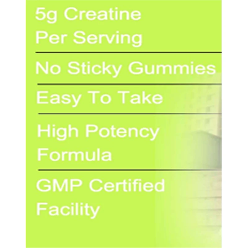 Creatine Monohydrate Gummies, Male and Female Creatine, Chewable Creatine To Enhance Endurance, 5 Grams of Creatine Per Serving