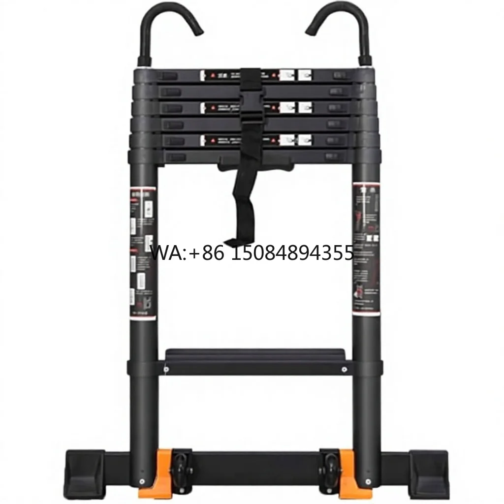 Aluminum Telescopic Extension Ladder Professional Adjustable Extra Wide Pedals Hooks Bathroom Removable Safety Grip China