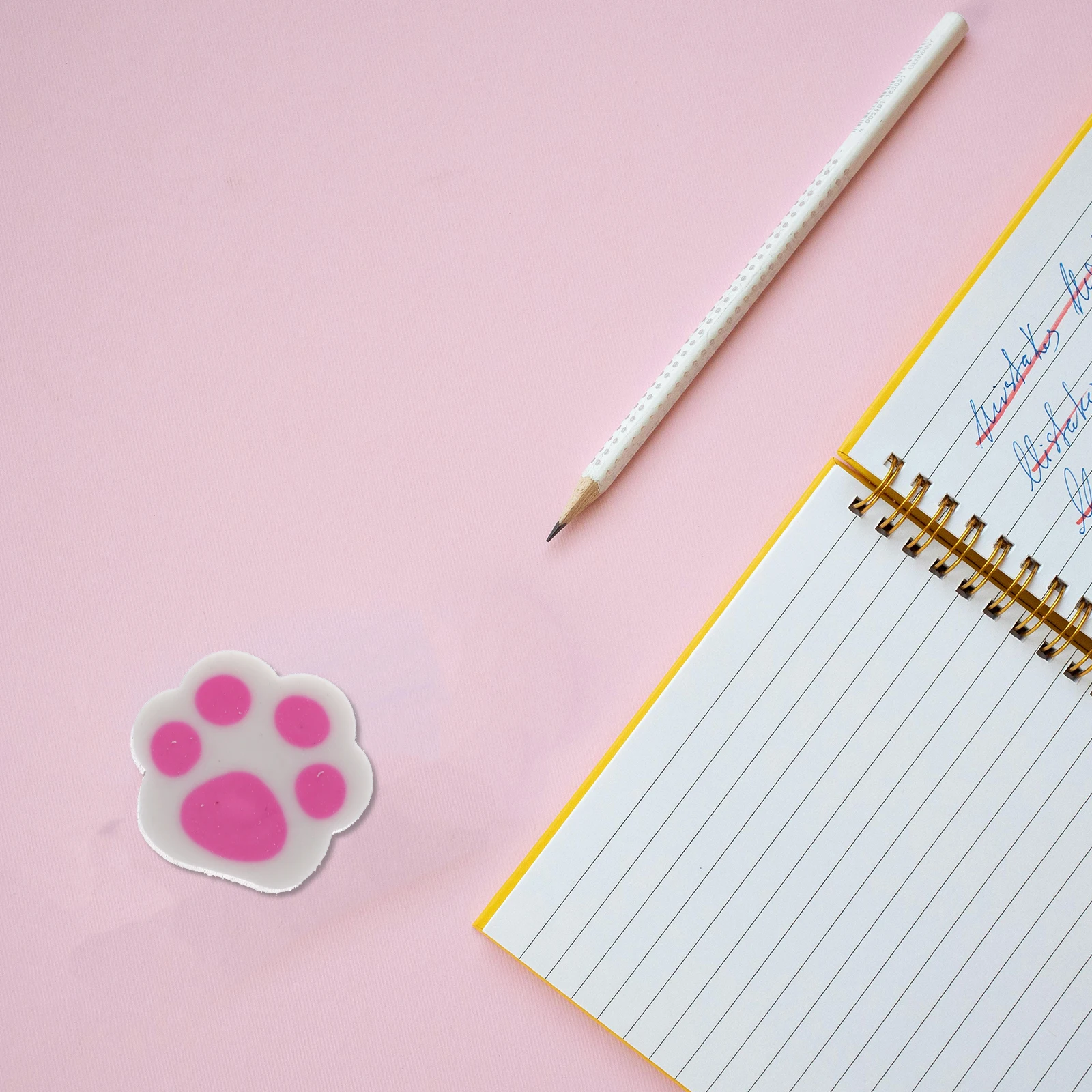 

30Pcs Cat Paw Erasers Adorable Animal Design Fun Erasers for Students Bulk Class Gifts Learning Motivation Tools