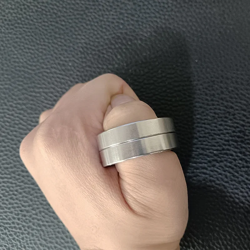 

Double rings Folding fashion portable telescopic stainless steel ring 2026