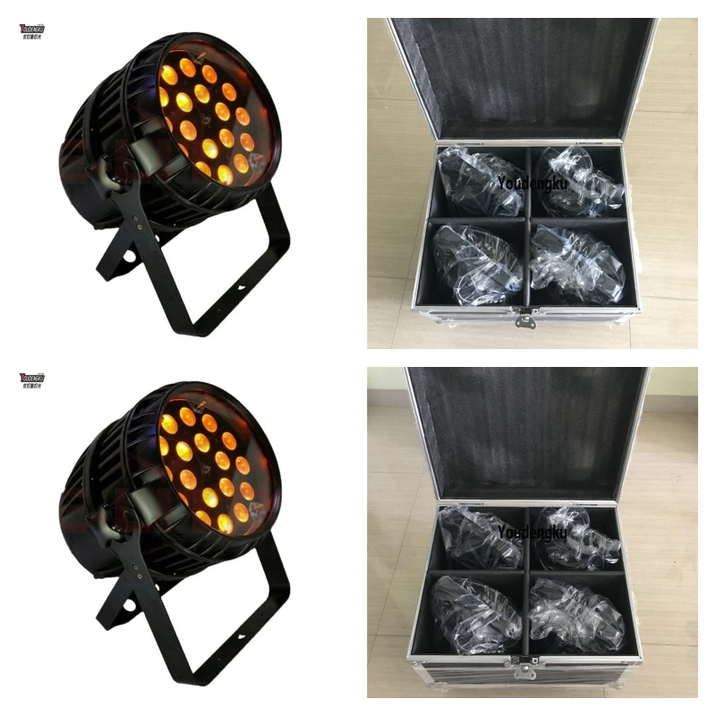 

8pcs with flightcase Stage light event outdoor IP65 RGBWA 5IN1 DMX waterproof 18x15w zoom led par light