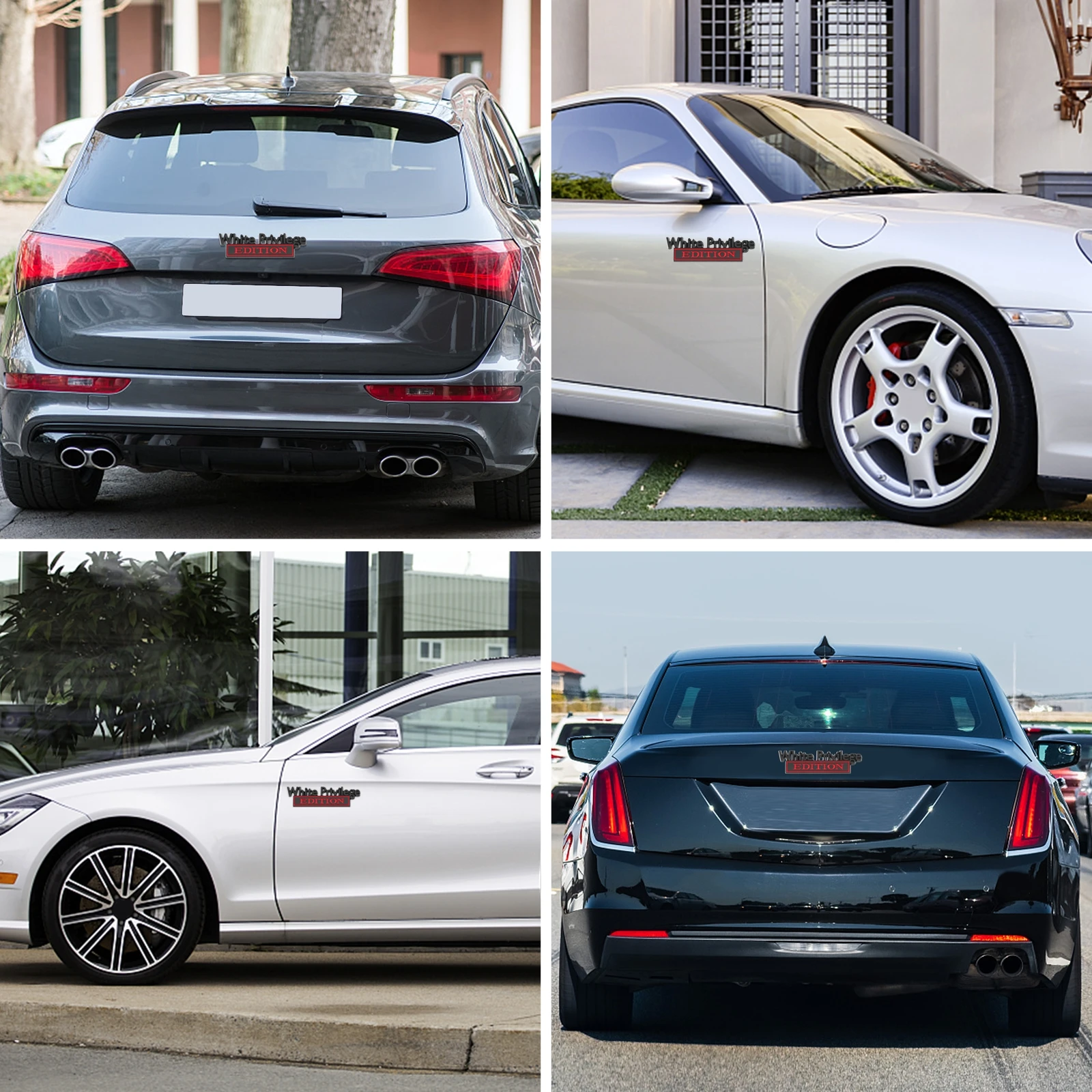 

2pcs Sticker Premium Material Cool Design Automotive Emblems Body Metal Sticker Car Logo Badge Decal Black Car Decor