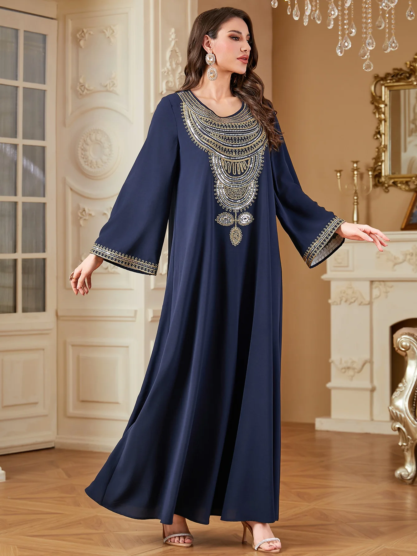 Eid 여성 드레스 이슬람 Abaya 자수 Vestidos Largos 두바이 Abayas Kaftan 아랍 긴 가운 2025 파티 Caftan Jalabiya 라마단