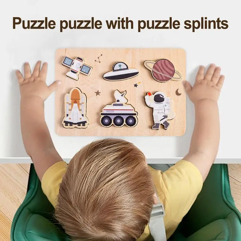 Puzzle assressentien forme d'animal pour enfants, astronome en bois, puzzle intégré, ensemble de blocs de match, jouets d'apprentissage et d'éducation à l'aube