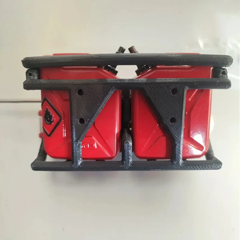 Decorazione simulata della gabbia del doppio barile dell'olio del bagagliaio del tetto per 1/10 RC Crawler Car Wrangler TRX4 Defender AXIAL SCX10 RC4WD D90 Parte