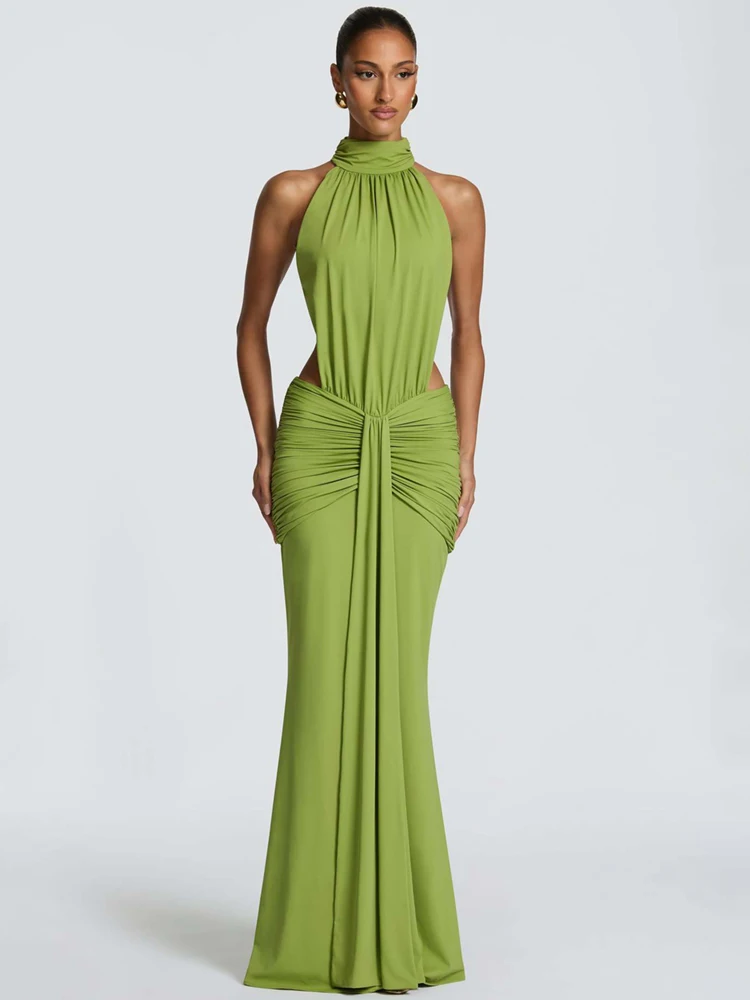 turtle neck club dress Sibybo Elegant Turtleneck Backless Women Maxi Sexy Sleeveless High Waist Ruched Bodycon Dress Female Party Long Dress White turtleneck Long sleeves Class:Officer ASOS Light Blue Feather YGroup_luca