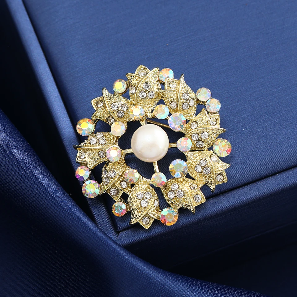 Muylinda Geometric Pattern Rhinestone Freshwater Pearls Brooches and Jewelry Bowknot Pins Suit Clothes Pin Clip Accessories