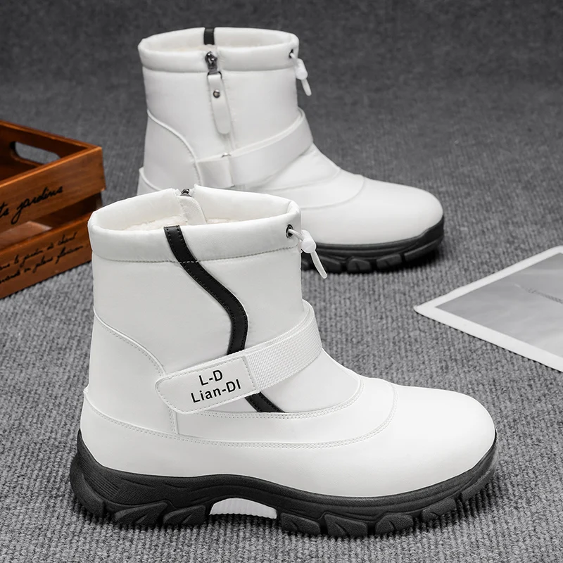 أحذية شتوية جديدة سميكة من القطن للرجال على الطراز البريطاني أحذية الثلوج الدافئة للرجال أحذية رجالية عالية الجودة في الهواء الطلق #2