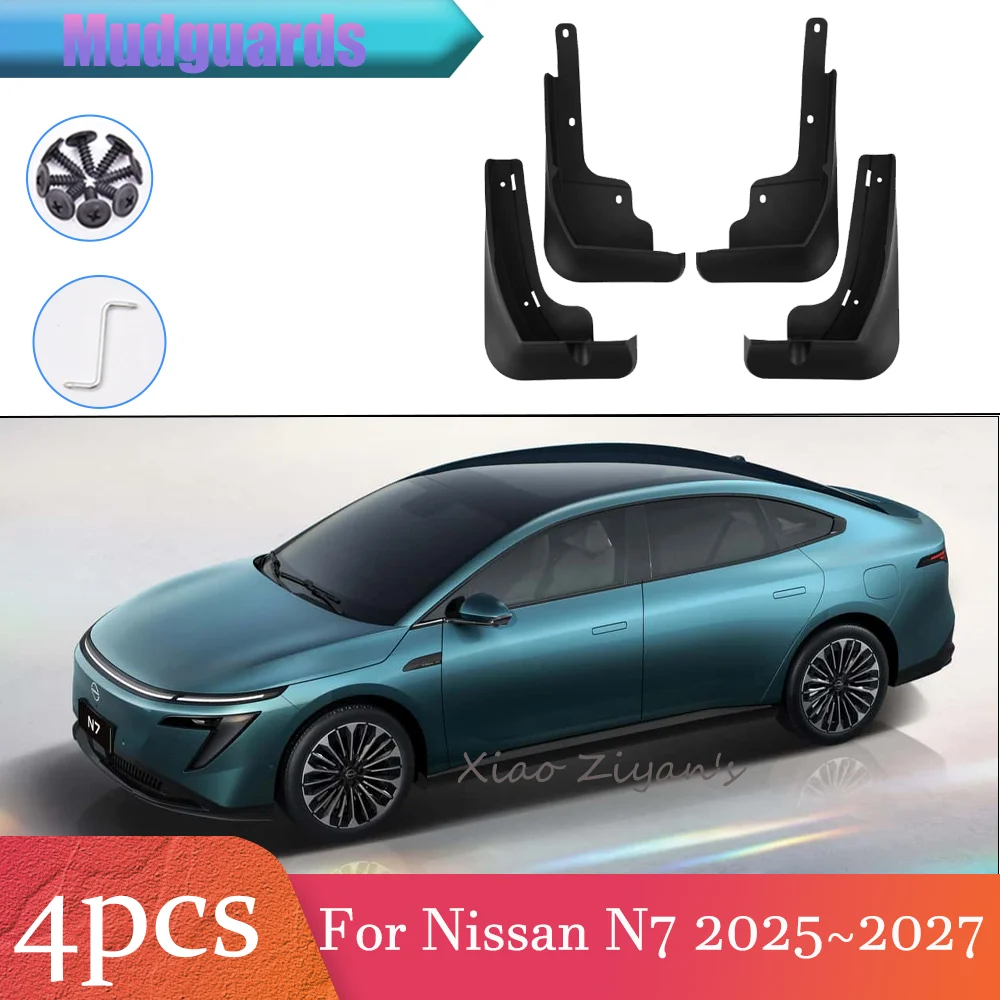 

Для Nissan N7 2025 ~ 2027 2026 автомобильное переднее и заднее колесо, брызговики, брызговики, защита крыльев, брызговики, аксессуары для защиты
