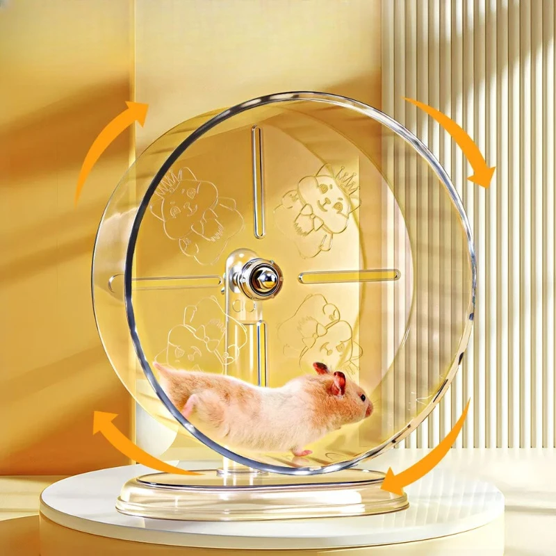 Geräuschloses Transparentes Hamster-Laufrad mit Bedrucktem Design Kleintierzubehör Geeignet für Zwergratten und Andere Haustiere – Detail 1
