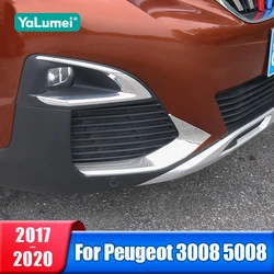 Car Front Fog Light Lamp Frame Covers Trim For Peugeot 3008 5008 GT 2017 2018 2019 2020 3008GT 5008GT Hybrid Auto Accessories