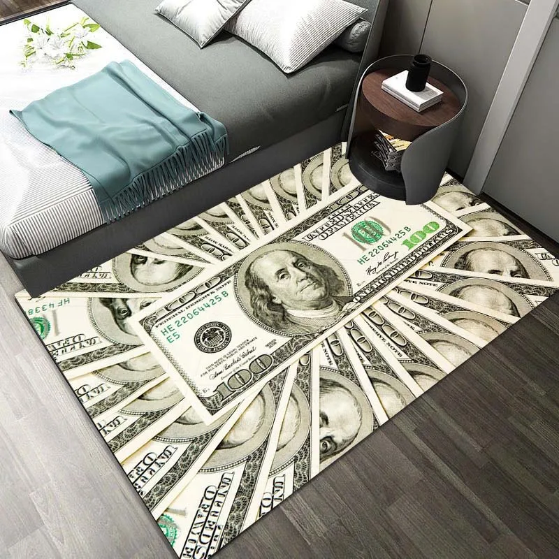 Dollar Banknote Money Printed Floor Mat Carpet 15 Sizes Living Room Bedroom Bedside Window Sill Bathroom Floor Mat Home Decor