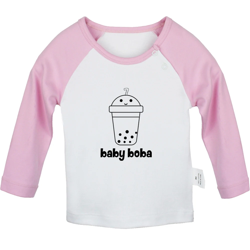 

iDzn New Baby Boba Printed Graphic Cute Baby T-shirts Kids Long Sleeves Tees 0-24M Infant T shirt Boys Girls Tops Clothes