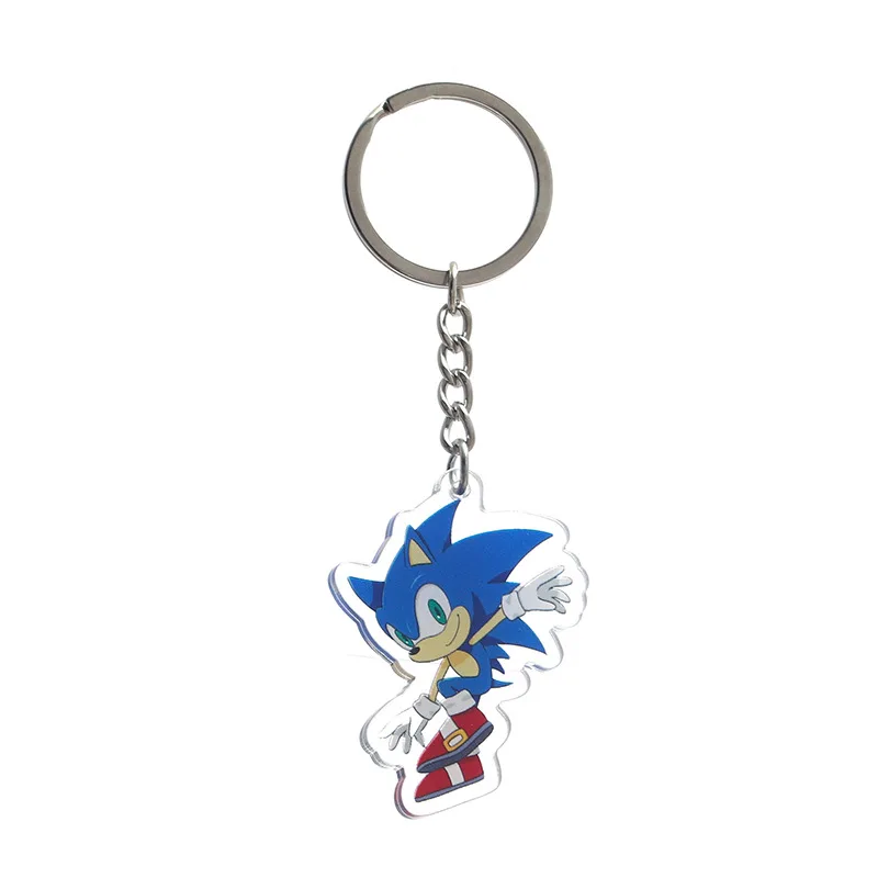 Porte-clés en acrylique Super Kasgehog Sonic, six styles différents, dessin animé Anime, pendentif de sac mignon, pendentif de sac à livres, porte-clés, nouveau