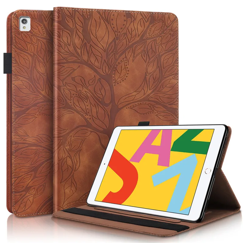 For iPad 9th 8th 7th 6th Generation Case Emboss Tree Wallet Cover For iPad 10.2 9.7 Case For iPad 9 8 7 6 5 Mini 6 5 4 Air 1 2