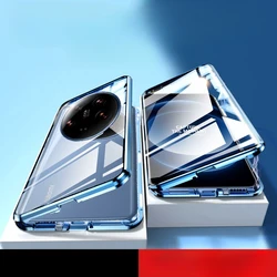 Double-sided Glass Phone Case for Xiaomi 14 Ultra Magnetic Case 360° Full Protection For Mi 14Ultra Anti-fall Protective Cover