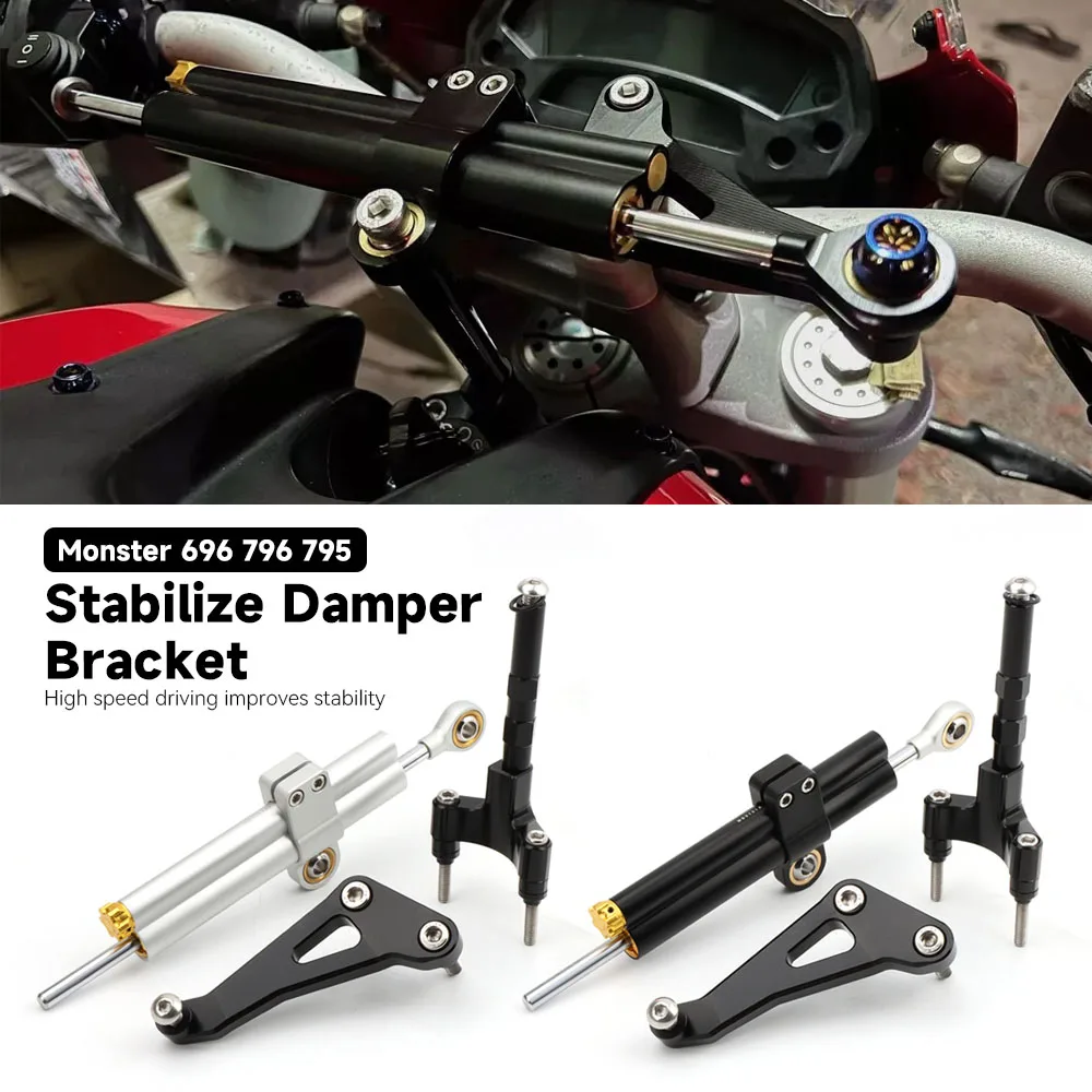 Neuer CNC-Lenkstabilisator für Ducati Monster 696 796 795 – Halterung und Dämpfer-Kit für MONSTER 696/796/795 Zubehör