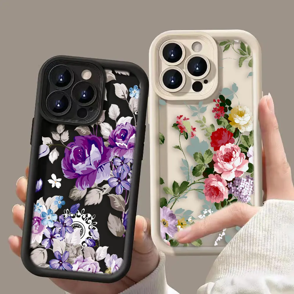 

Beautiful Purple Flowers Phone Case For Xiaomi POCO F8 F7 ULTRA F5 F4 F3 C40 M6 M7 X3 X4 GT X5 X6 X7 TPU Case DIY Shell Cover