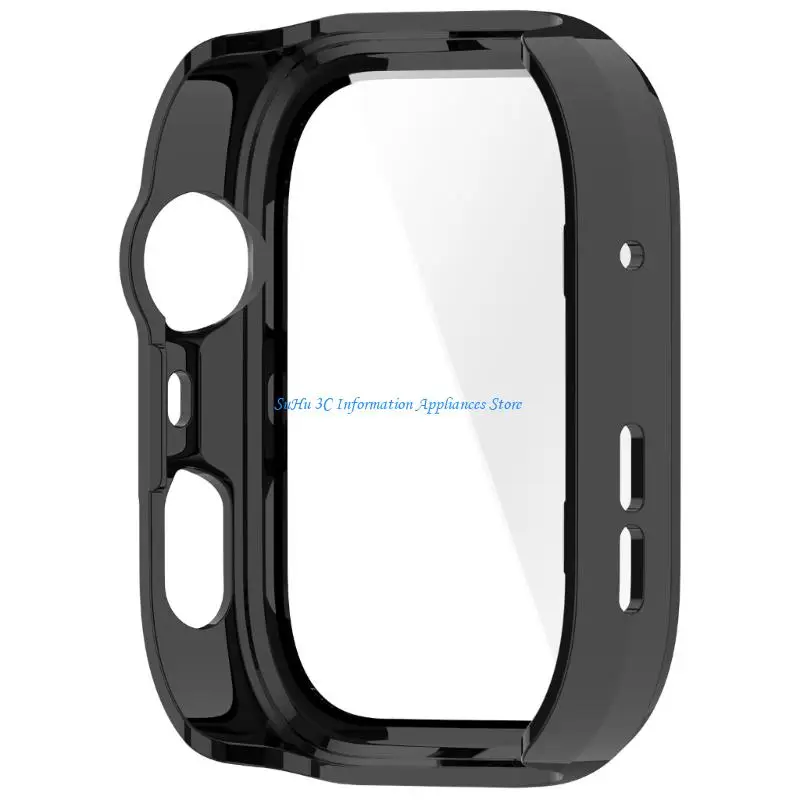 

Heavy Duty PC Bumper Frame Combined with Scratch Resistant Tempered Glass Shielding Case for watch fit 4