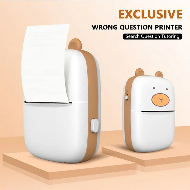 Mini Printer Small Wireless Printer With 6 Rolls Thermal Painting Paper And 5 Painting Pens Inkless Printer For Label Receipt