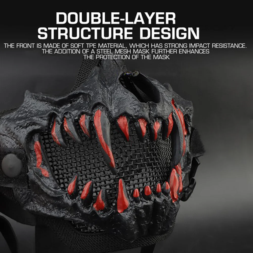 Máscara táctica calavera media cara para Airsoft y Paintball - imagen 3