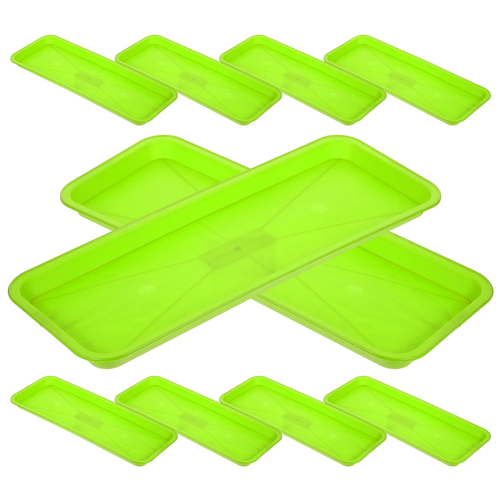 

10pcs Plastic Plant Saucers Rectangular Drip Trays For Potted Plants Flower Pot Water Catcher Tray Drainage Planter Plates Pp