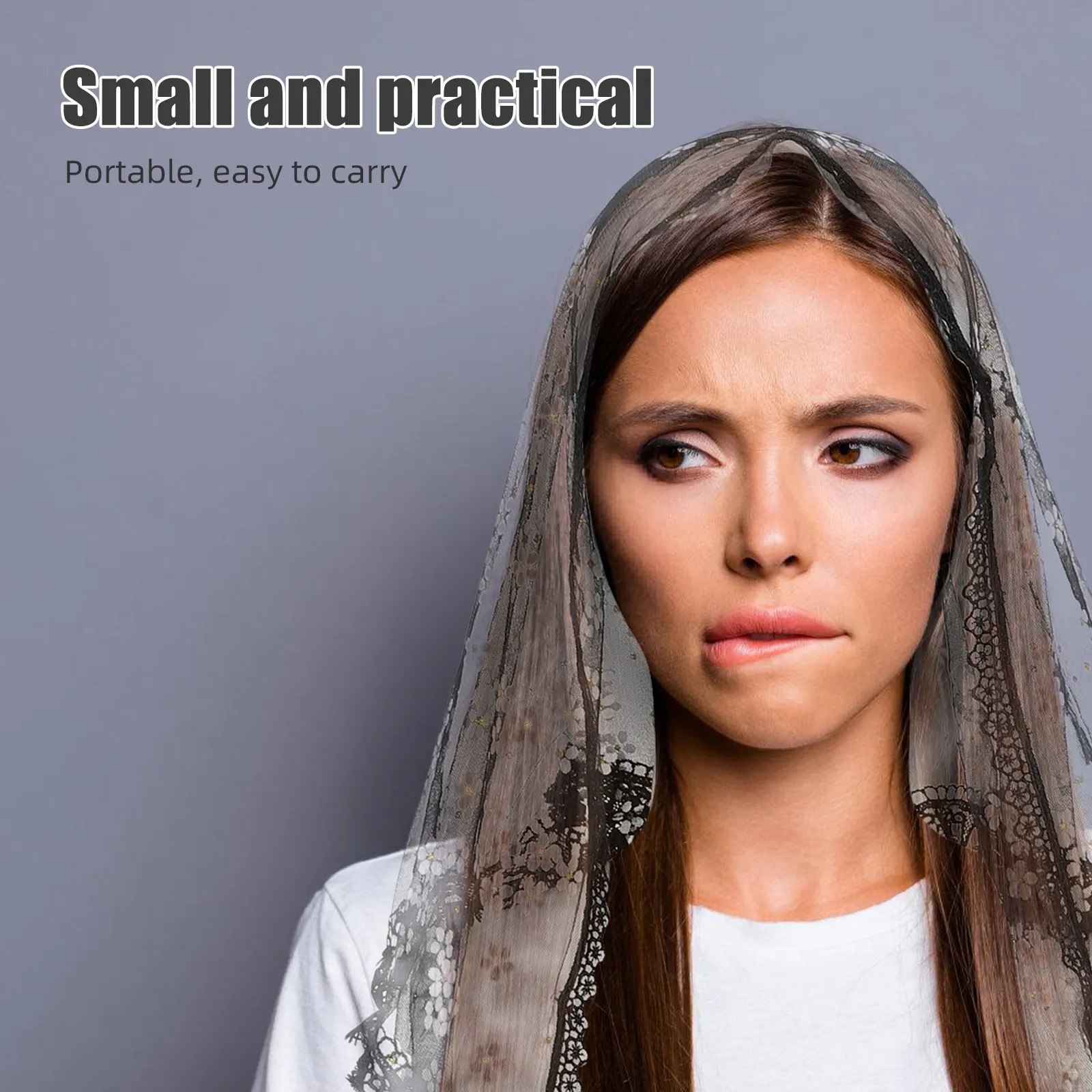 

Белый кружевной треугольный платок с цветочным узором для женщин, католическая молитвенная вуаль с вышитыми цветочными аппликациями, бахромой и кисточками, дышащая сетчатая ткань