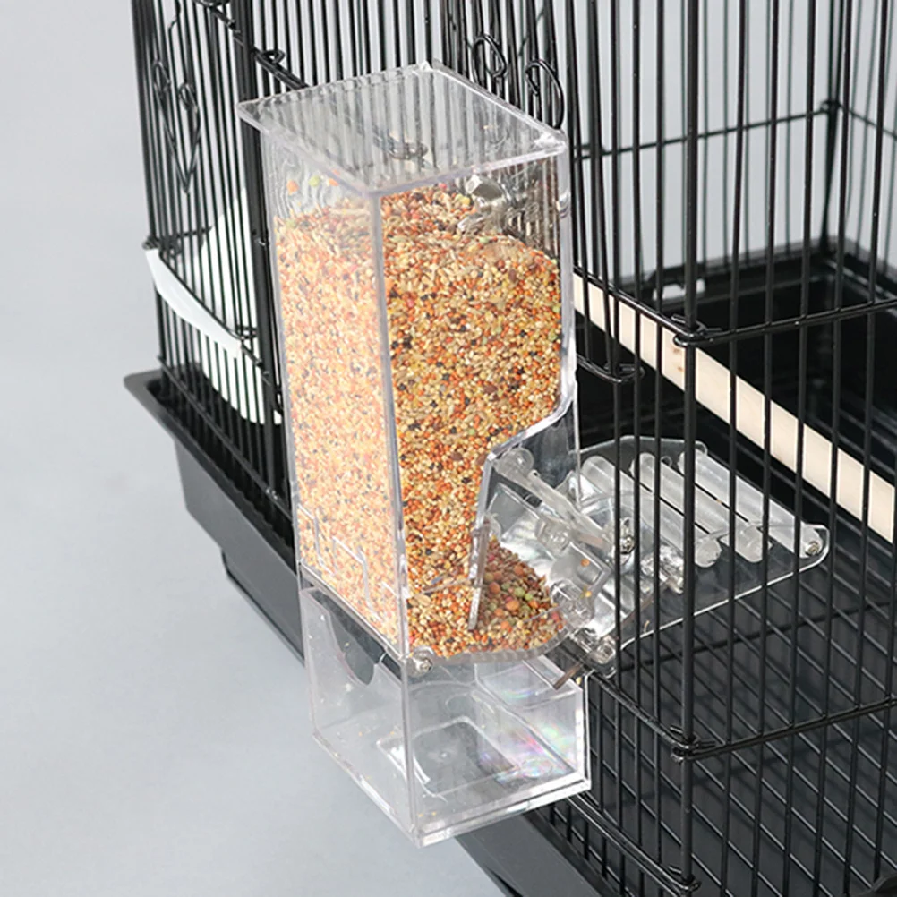 

Parrot Feeding Box Acrylic Bird Feeding Case Adjustable Pet Feeder Bowl For Small Birds Cage Accessory Cleanable Container