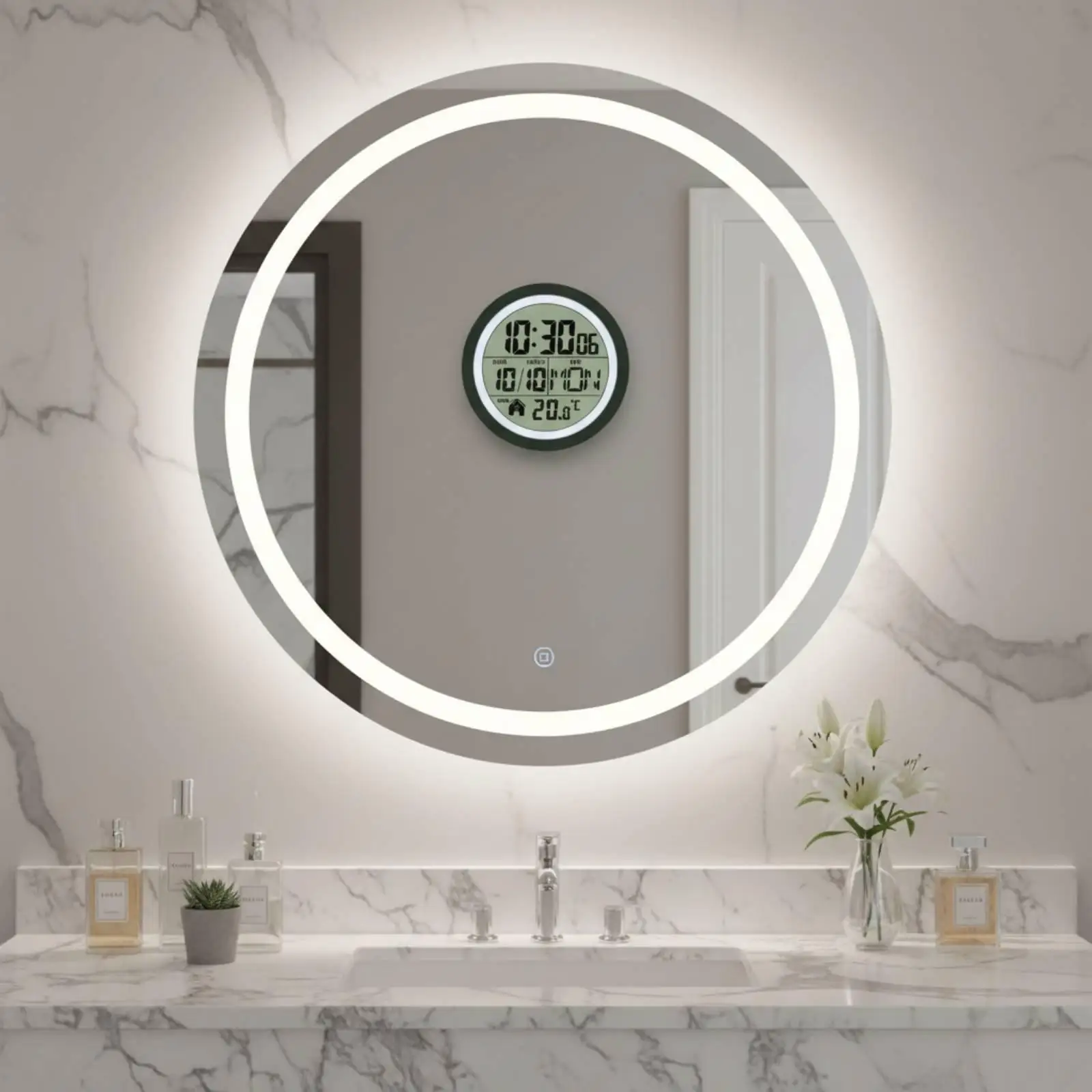 Washroom Suction Clock No-Holes Suction Wall Clock for Kitchen