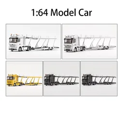 Benz Actros-remolque de coche de dos pisos, escala 1:64, modelo fundido a presión LHD, colección de coches, regalo de exhibición, decoración de escena de juguete, nuevo