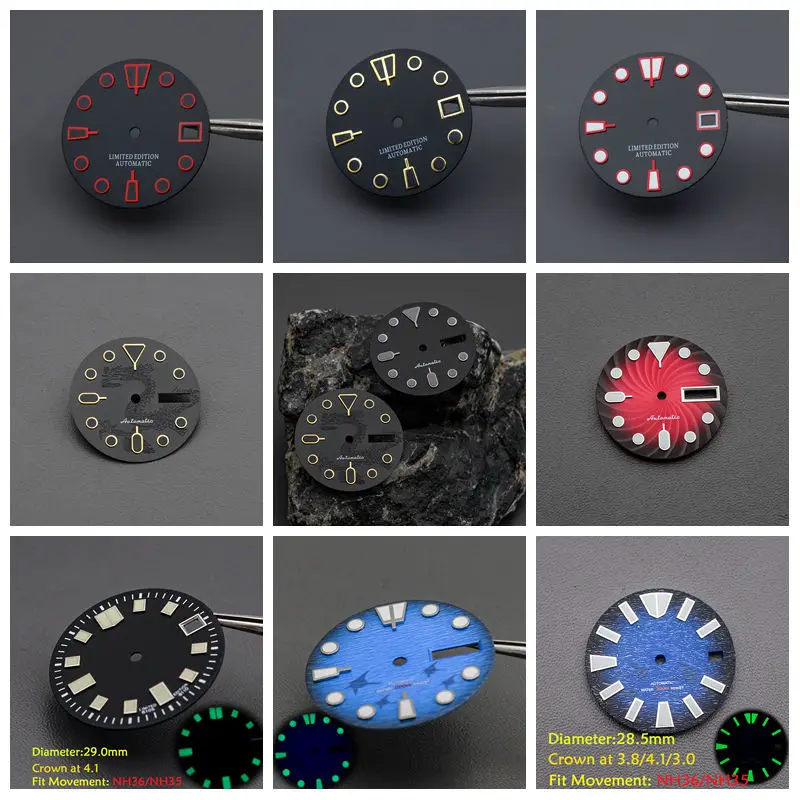 28.5 مللي متر ساعة رجالي الطلب صالح SKX007 SKX009 6105 SRPD تونا الوحش السلاحف ساعة حافظة ساعة لليابان NH35 NH36 7S26