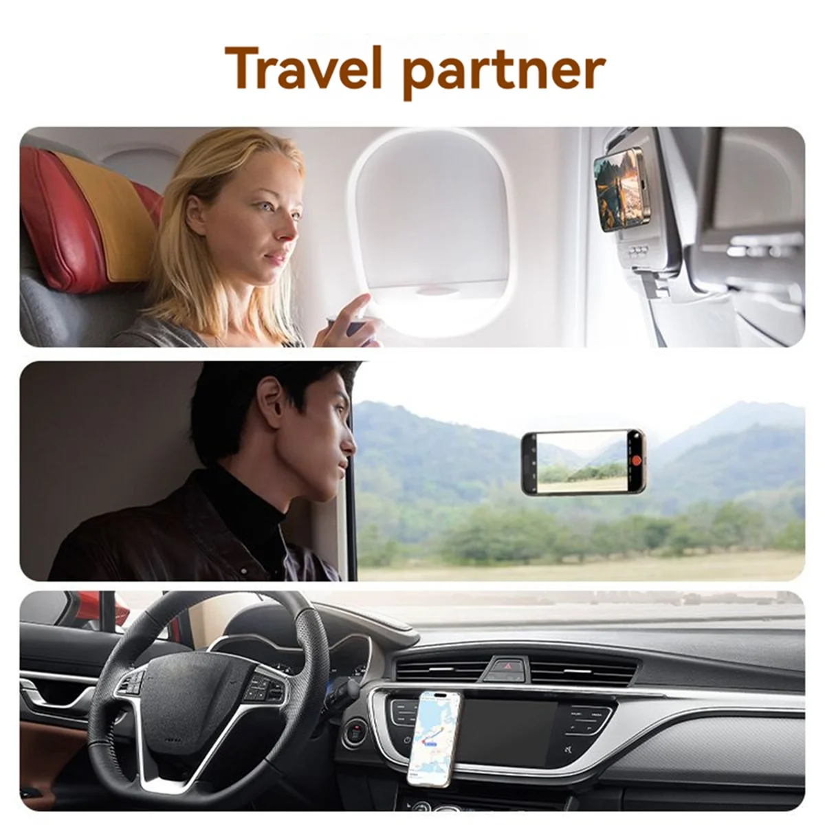 2025 + حامل كأس الشفط المغناطيسي قبضة الهاتف حامل حر اليدين مرآة دش حامل هاتف متعدد الوظائف لنظام أندرويد #6