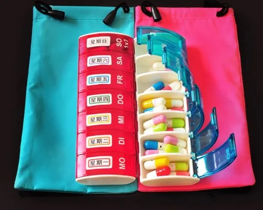 

Seven day portable medicine box daily moisture-proof multi-color sealed medicine box packaging