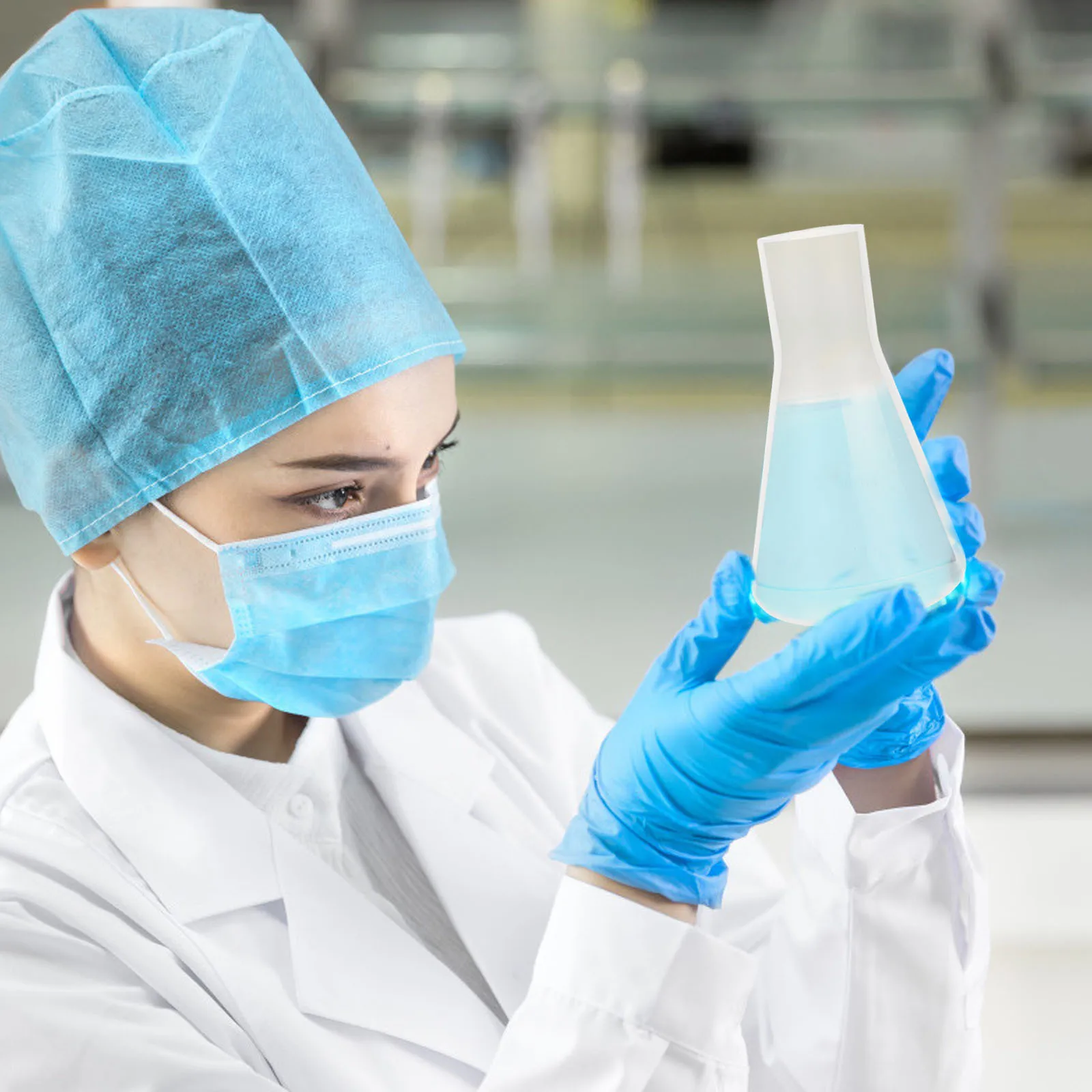 

10Pcs Laboratory Flask Plastic Erlenmeyer 100ml Scale Conical Flask Experiment Chemistry Classroom 100ml Plastic Flasks