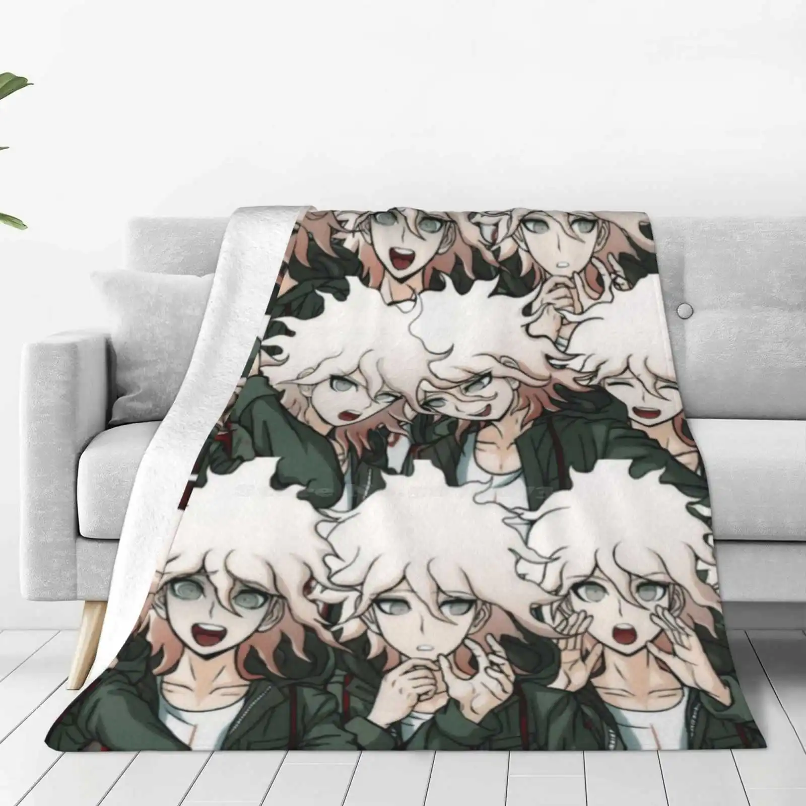 Nagito Komaeda Super Warm Soft Blankets Throw On Sofa/Bed/Travel Nagito Komaeda Lucky Student Ultimate Despair Class 77 B