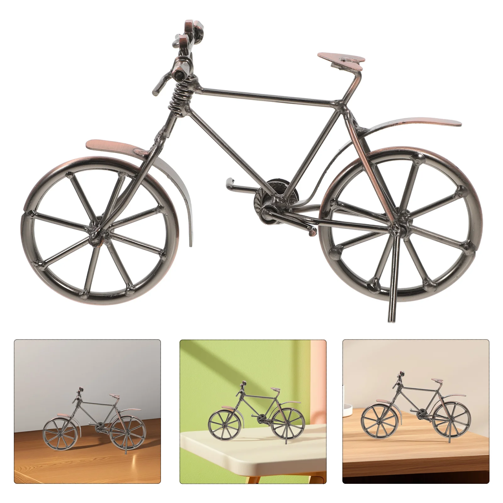 

Bicycle Model Home Decor Bike Ornament Metal Sculpture Retro Toy Decorations Iron Office