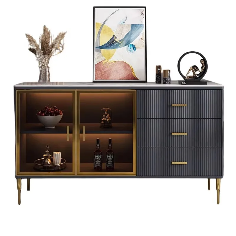 Modern luxe woonkamermeubilair houten glazen dressoir, consoletafel opbergkast