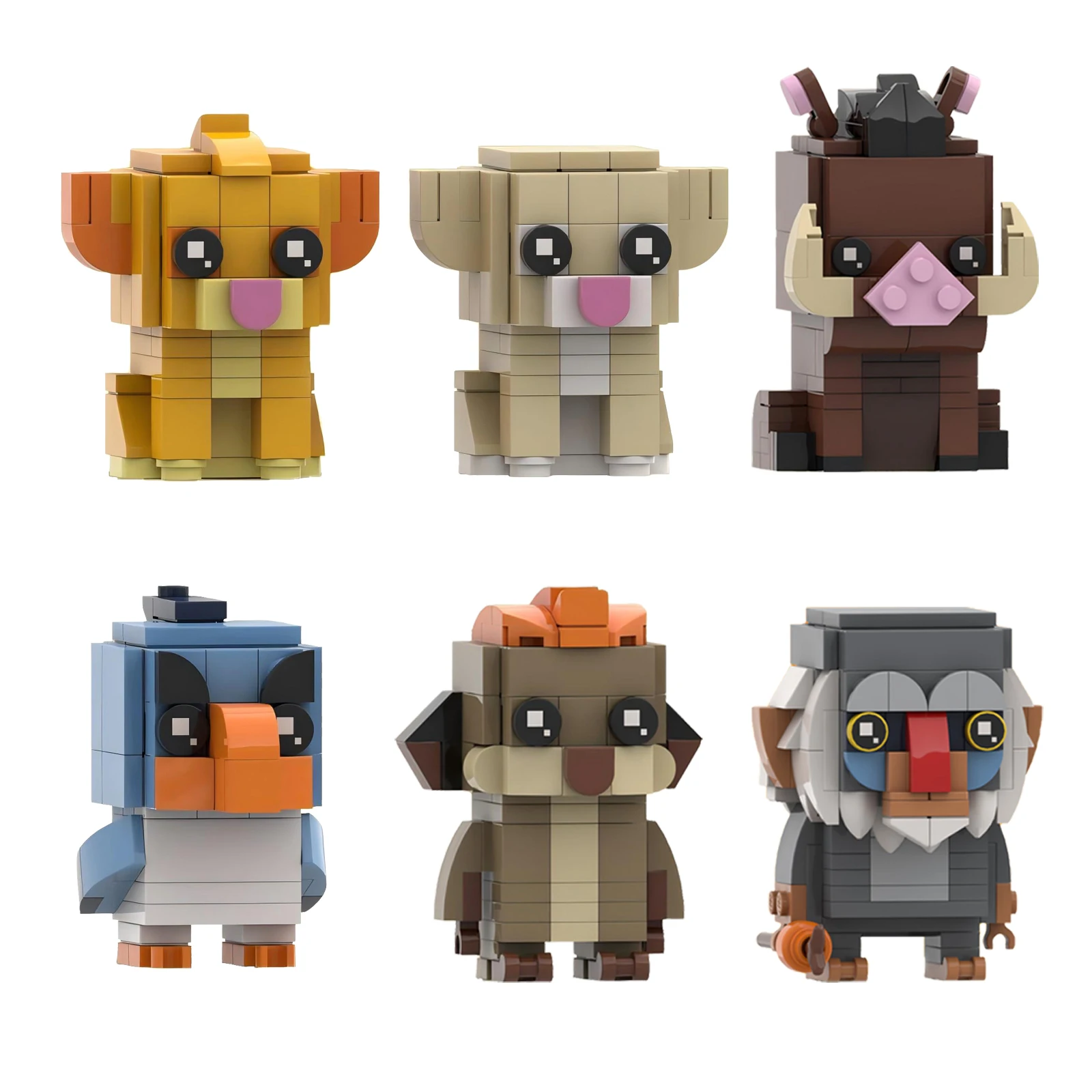 Anime Series Lion Cartoon Character Building Blocks MOC Forest King Knife Scar Assembly Model Puzzle Kids Toy Boy Birthday Gift