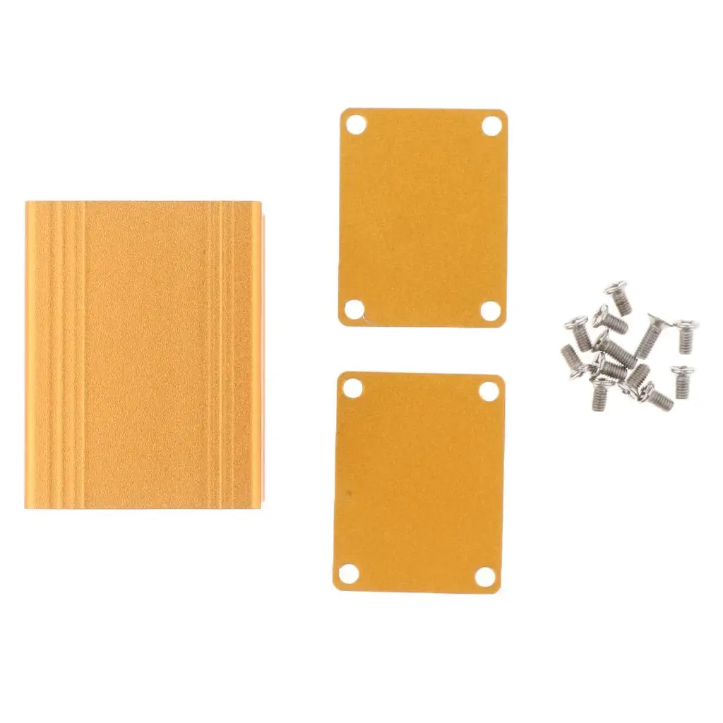 DIY Aluminum Electronic Box Golden Enclosure Case Small Profile Housing for PCB Project Board and Power Converter