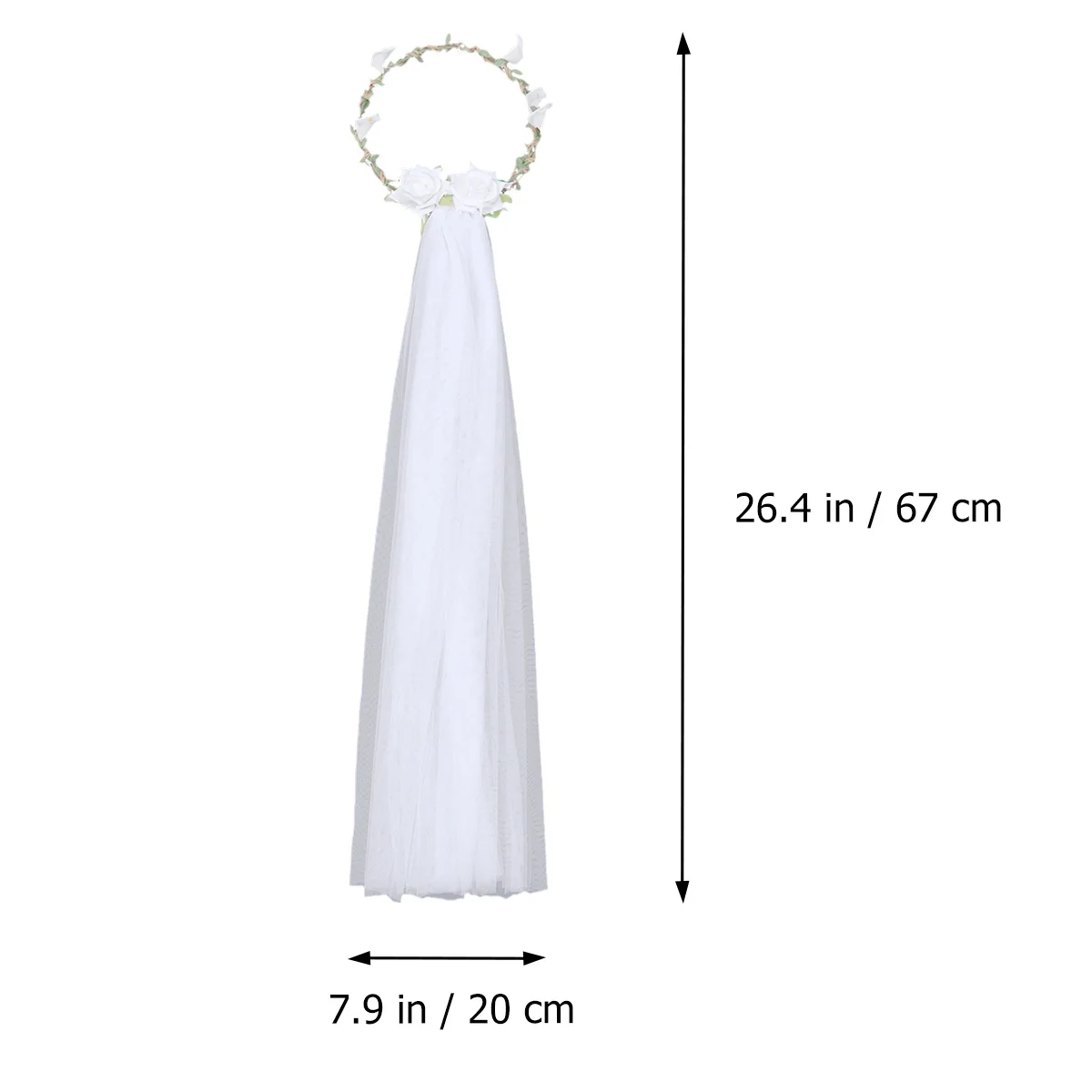

Artificial Rose Bridal Veil Wedding Gauze Veil Hair Accessory for Bride Party Bachelorette Photography