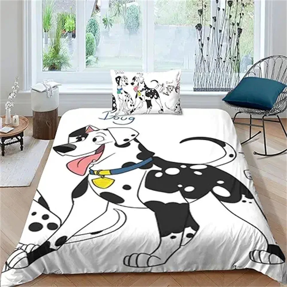 

3D Print Cartoon 101 Dalmatians Bedding Set Duvet Cover Bed Set Quilt Cover Pillowcase Comforter King Queen Size Boys Adult