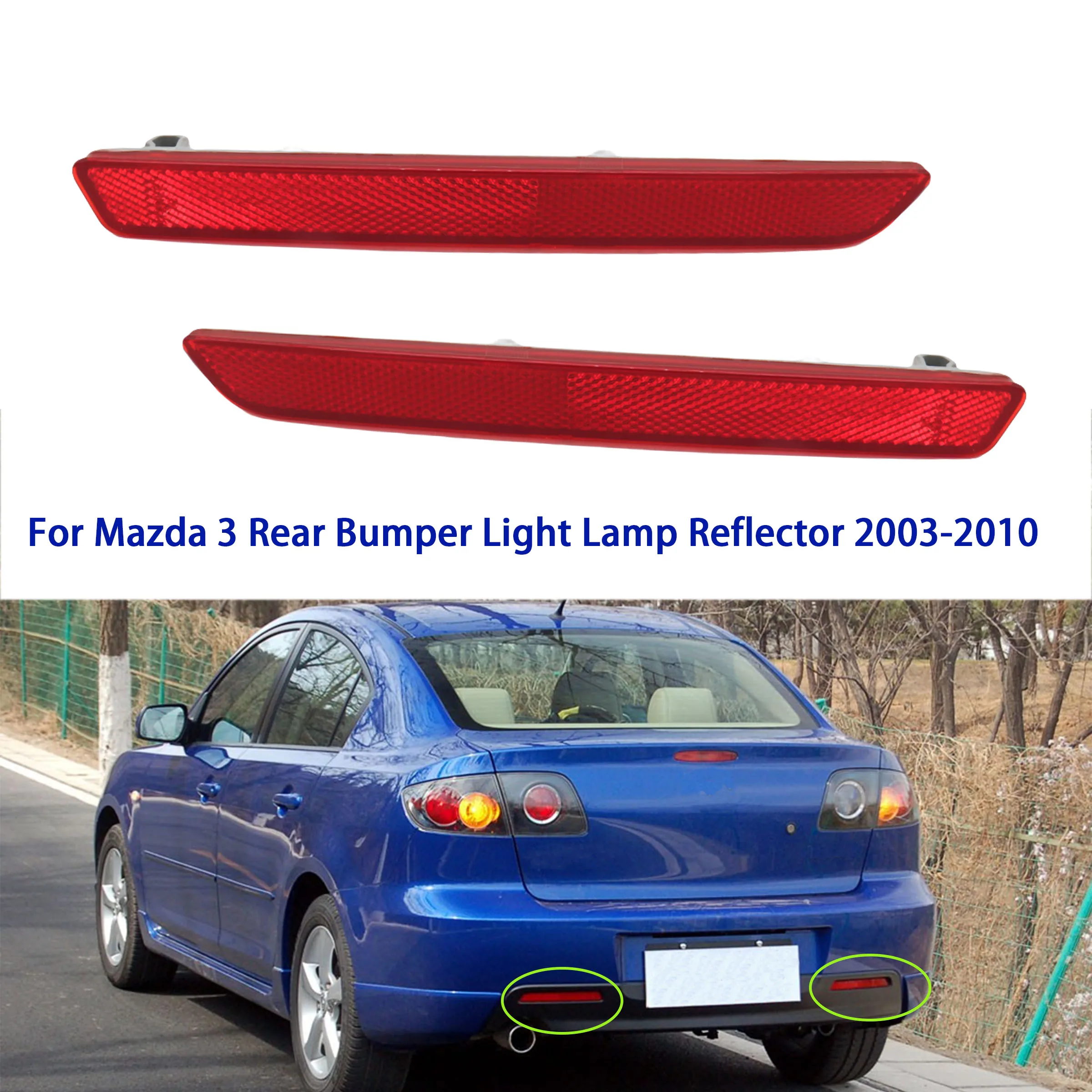 

For Mazda 3 Mazda 6 CX-7 2003 2004 2005 2006 2007 2008 2009 2010 2011 Rear Bumper Light Reflector Tail Fog Lamp Warning Light